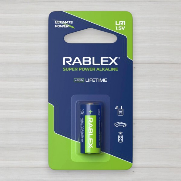 Батарейка лужна Rablex Super Power alkaline LR1, 1,5V